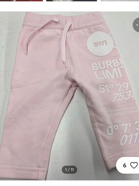Burberry Pink Logo Jogger Sweatpants for Kids